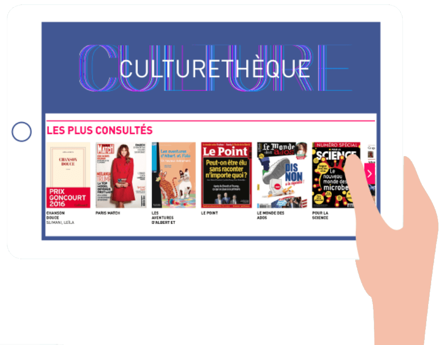 Culturetheque on tablet illustration