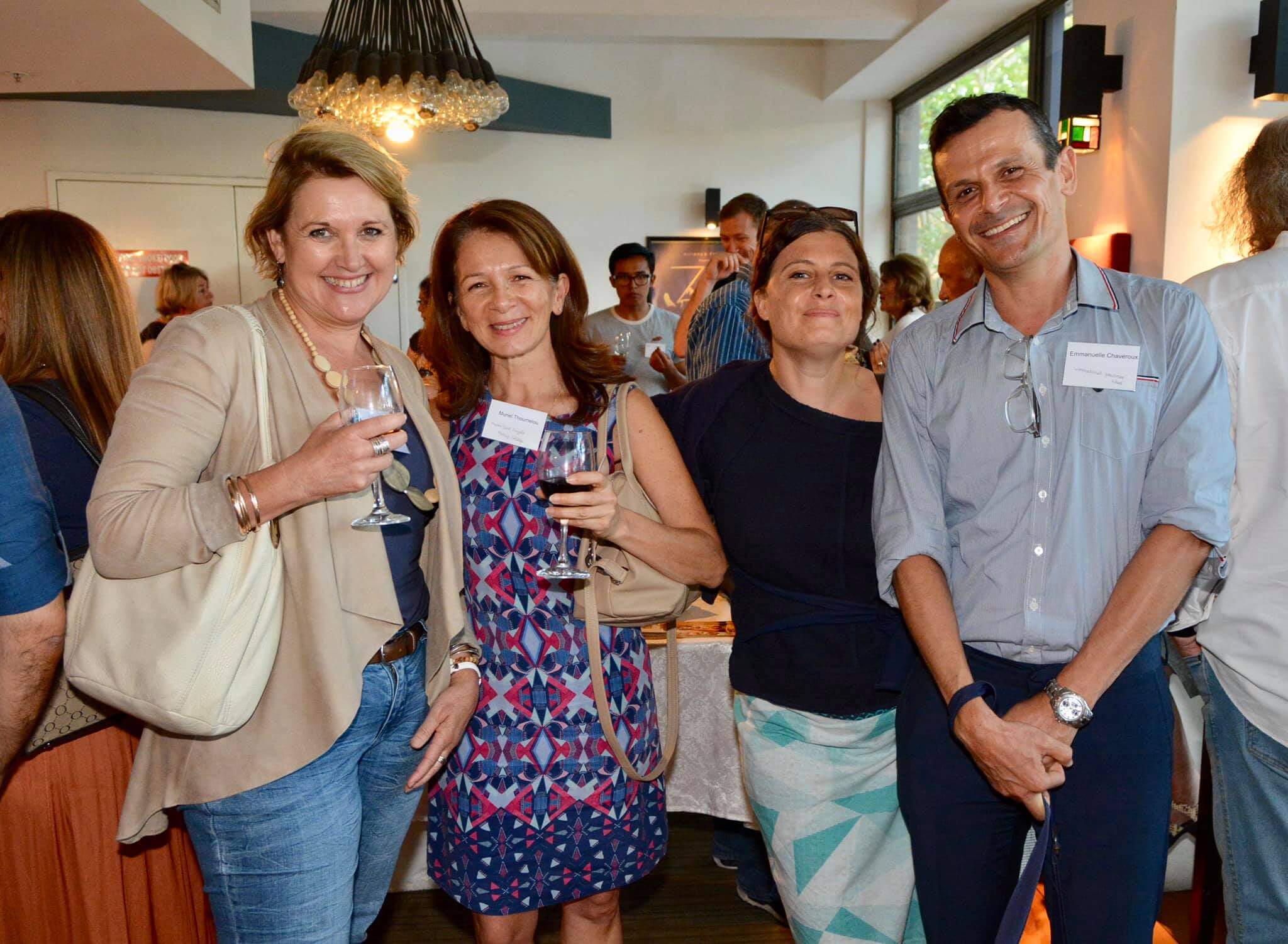 Four teachers pose for a free event at Palace Cinemas for the Alliance Francaise French Film Festival